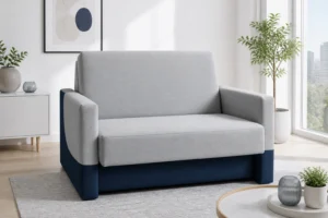 Sofa MARTYNKA - aranżacja w tkaninie pale gray navy two tone