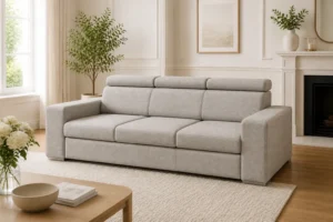 Sofa MEGAN - aranżacja w tkaninie light gray woven