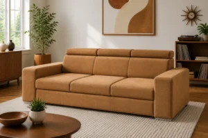 Sofa MEGAN - aranżacja w tkaninie caramel chenille