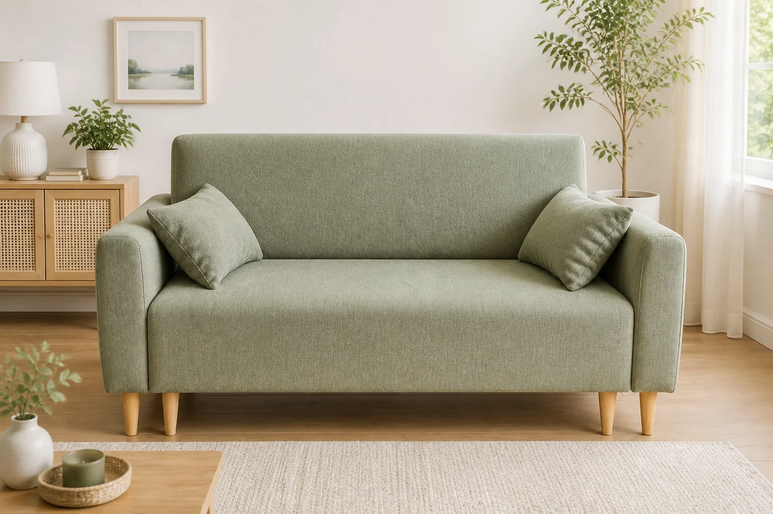 Sofa NESTO - aranżacja w tkaninie sage woven