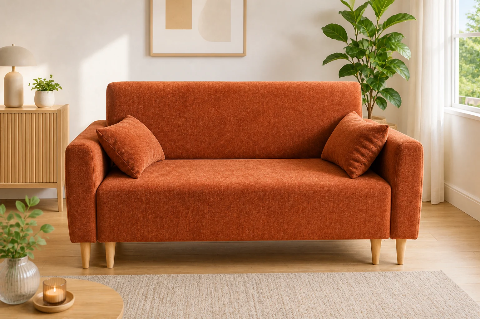 Sofa NESTO - aranżacja w tkaninie rust chenille