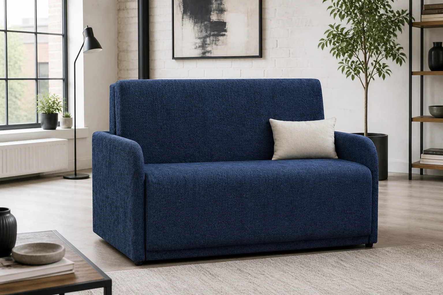 Sofa NUBI - aranżacja w tkaninie navy woven