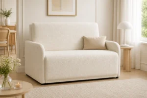 Sofa NUBI - aranżacja w tkaninie ivory boucle