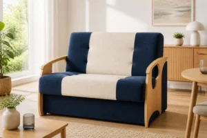 Sofa PATRYK - aranżacja w tkaninie navy beige two tone