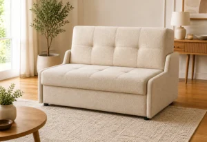 Sofa VIVA - aranżacja w tkaninie beige boucle