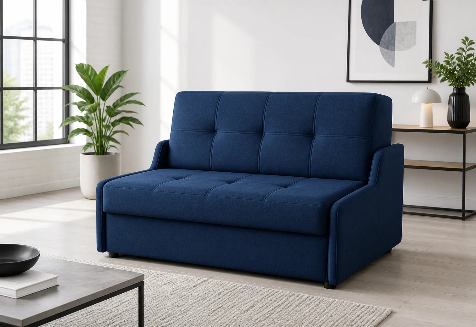 Sofa VIVA - aranżacja w tkaninie navy woven