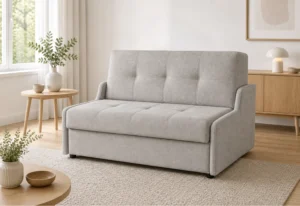 Sofa VIVA - aranżacja w tkaninie light gray linen
