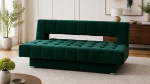 Wersalka KARO - aranżacja w tkaninie Velvet Emerald