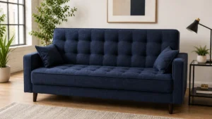 Wersalka ŁUKASZ - aranżacja w tkaninie Chenille Navy