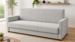 Wersalka OPAL - aranżacja w tkaninie Boucle Light Gray